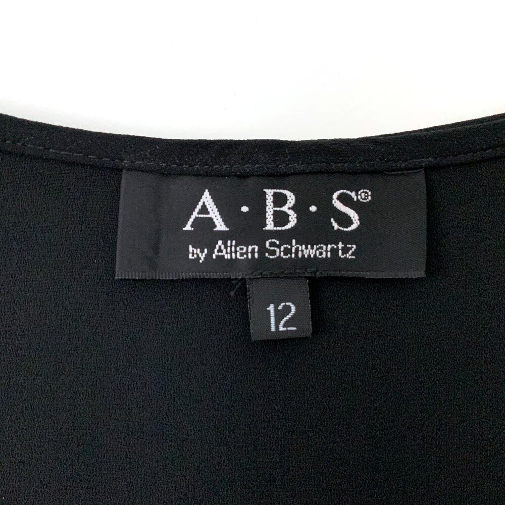 Vintage A.B.S. by Allen Schwartz Black Maxi Wrap Skirt Cascading Ruffles Sz 12 - Picture 6 of 16